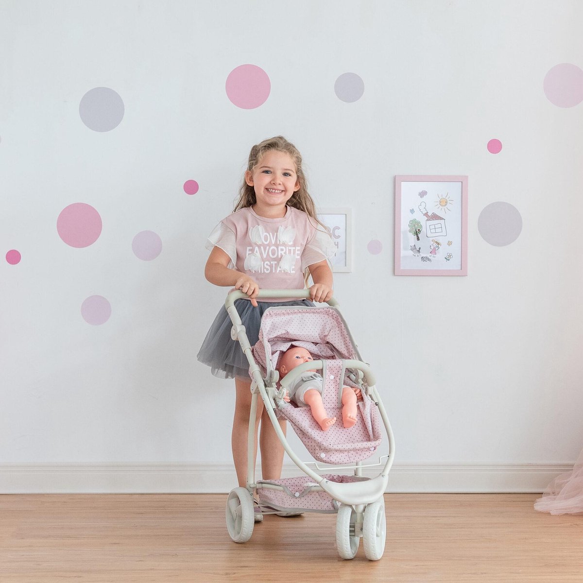 Olivias Little World Kids 2 In 1   Voor Babypoppen Speelgoed Kinderwagen Met Multi-Positie Seat & Opslag Roze OL-00009